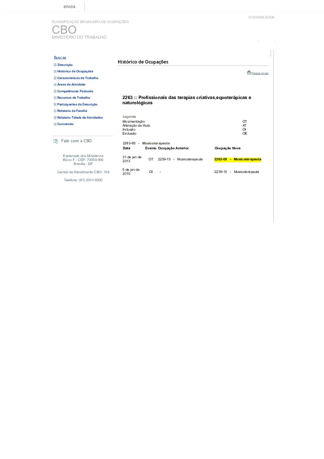CBO 2263-05 (MTE - Musicoterapeuta)